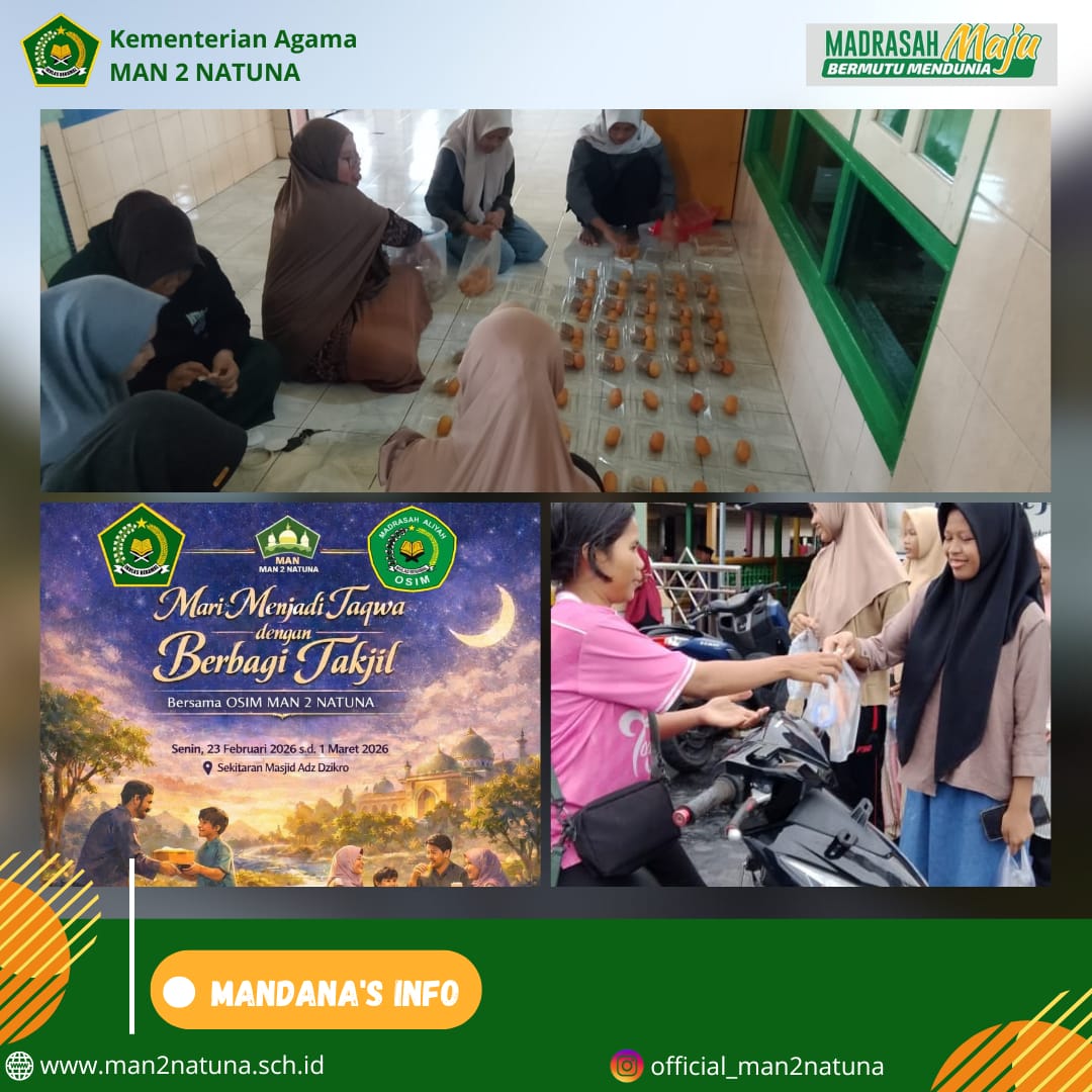 OSIM MAN 2 Natuna Berbagi Takjil Bersama Remaja Masjid Az-Zikro Sedanau, Tanamkan Semangat Kepedulian